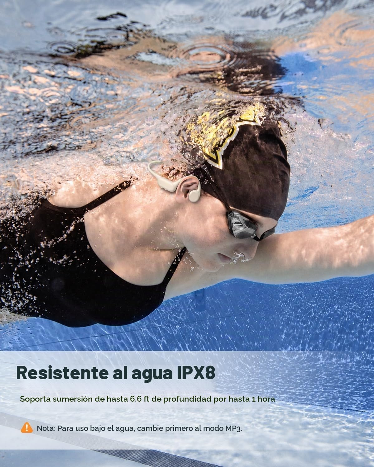 Auriculares de conducción ósea, auriculares de natación impermeable...