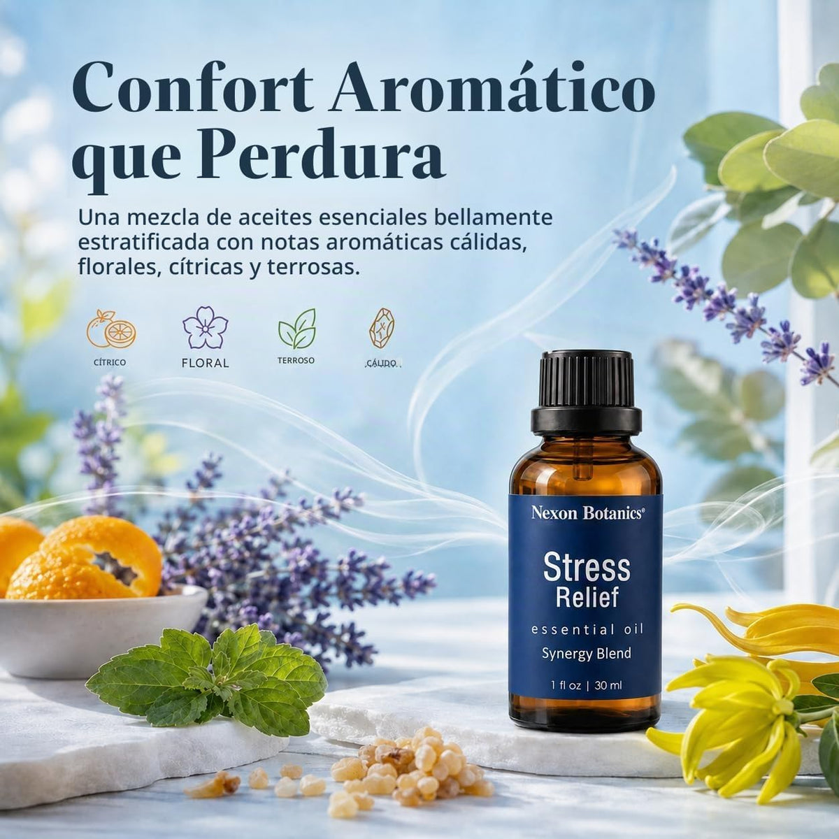 Mezcla de aceite esencial para aliviar el estrés 30 ml - Aceite ese...