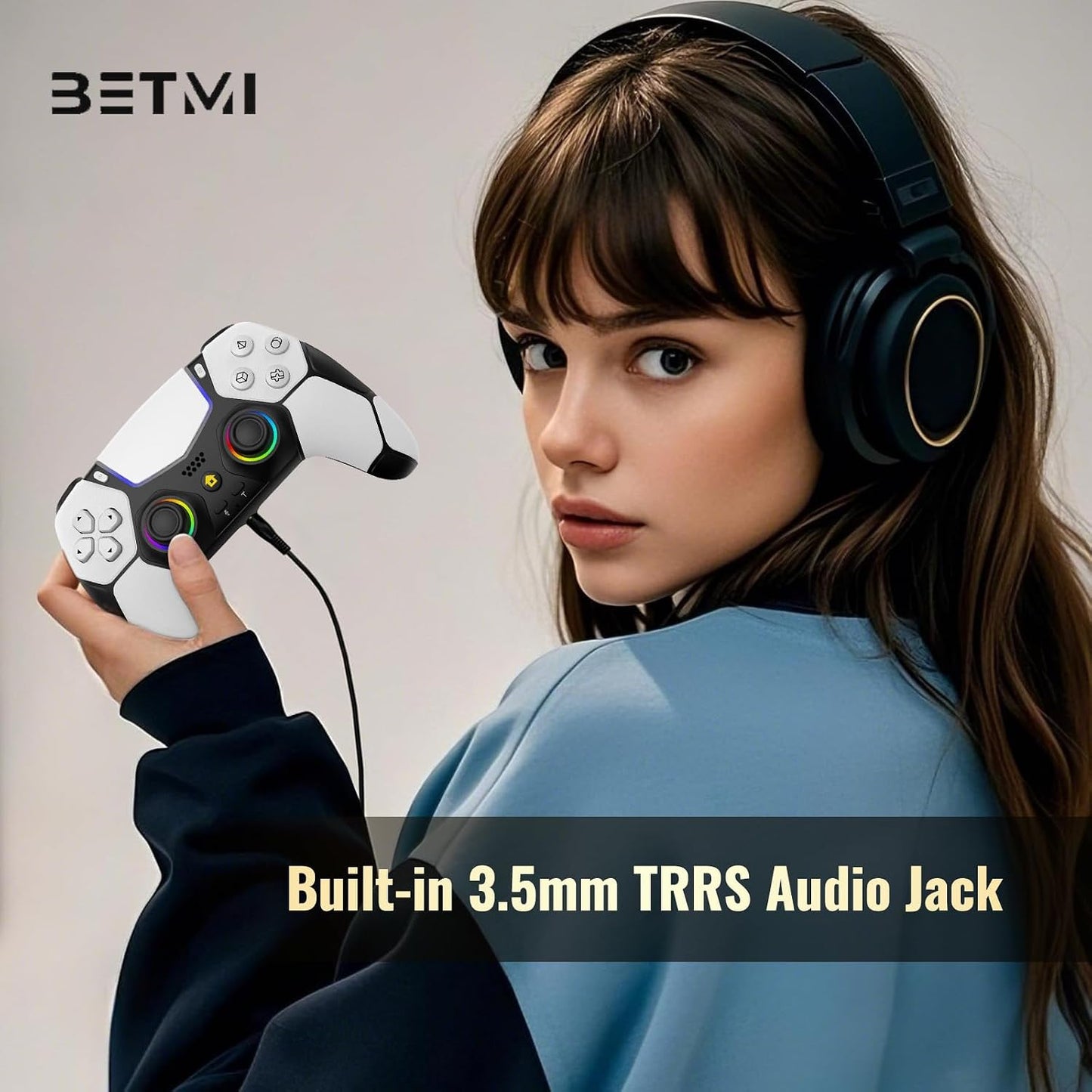 Controlador inalámbrico BETMI compatible con PS-5\/Pro\/Slim\/PC (b...