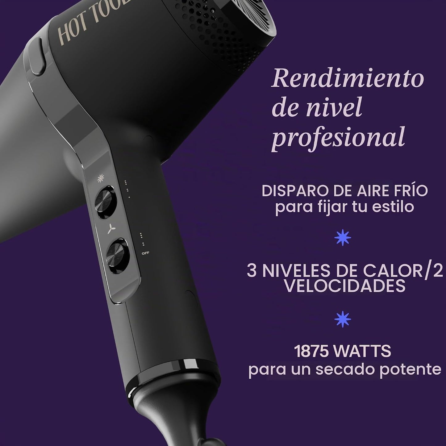 Secador de salón HOT Tools Pro Artist Black Gold Infrarrojo Ionic™...