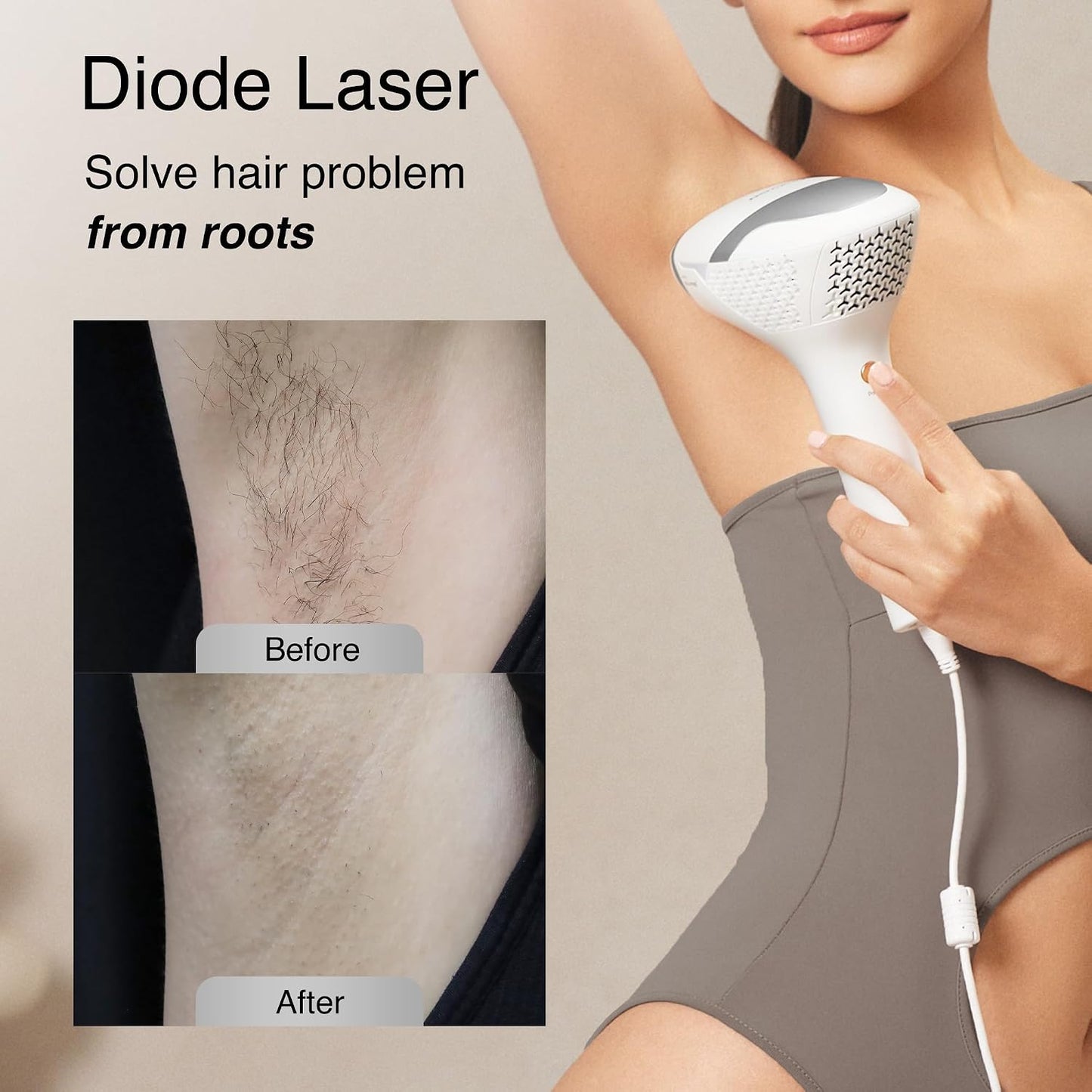 DermRays Láser de Diodo para Depilación para Hombres y Mujeres, V8S...