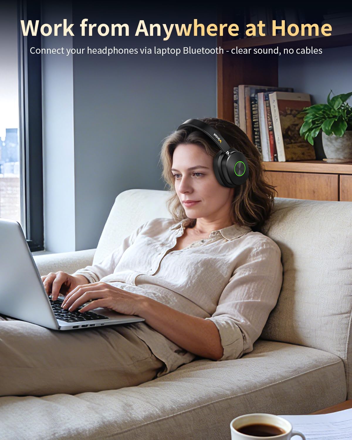 Wantek Auriculares inalámbricos para ver televisión, auriculares in...