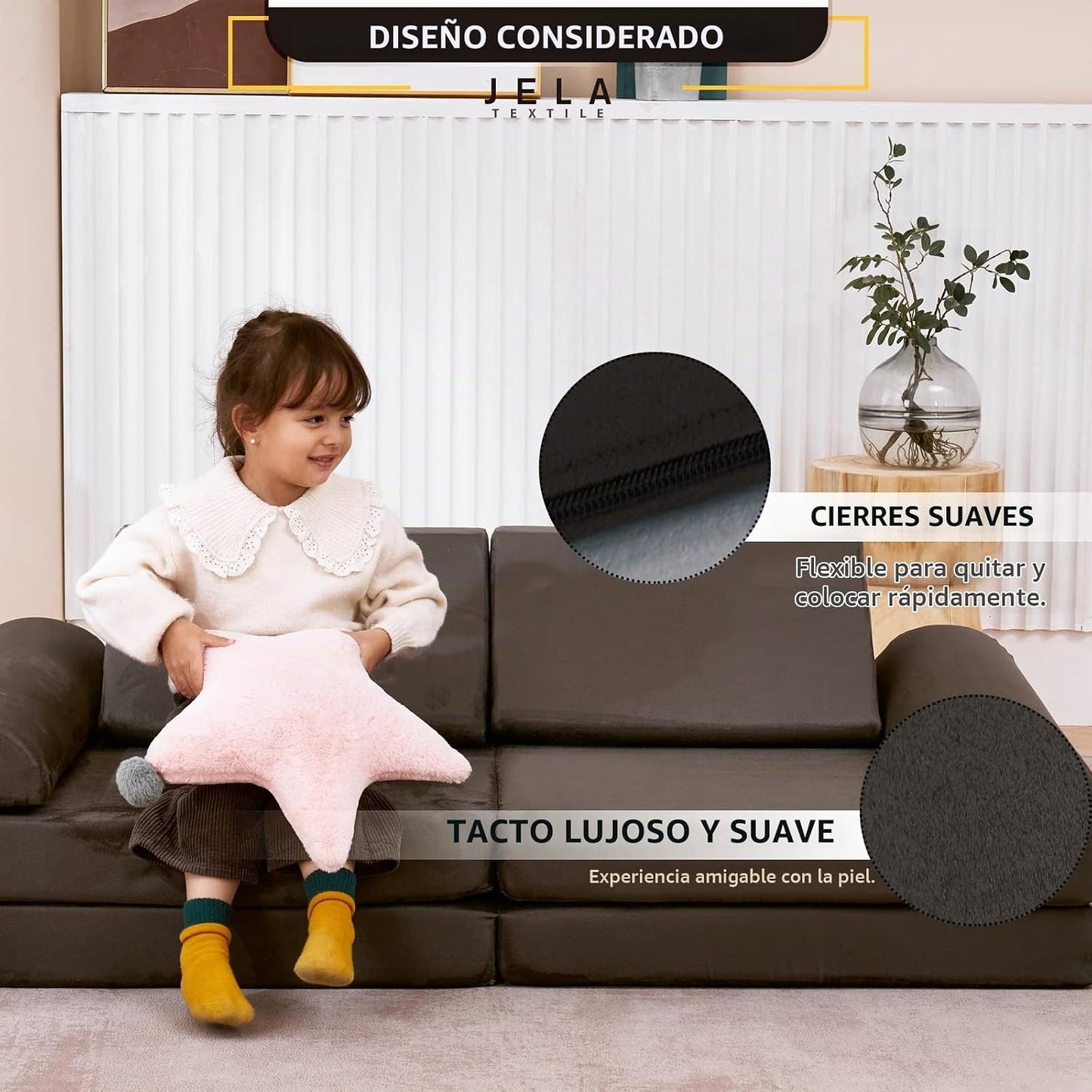 jela Sofá de Juego para Niños Certificado de Seguridad Sofá Suave p...