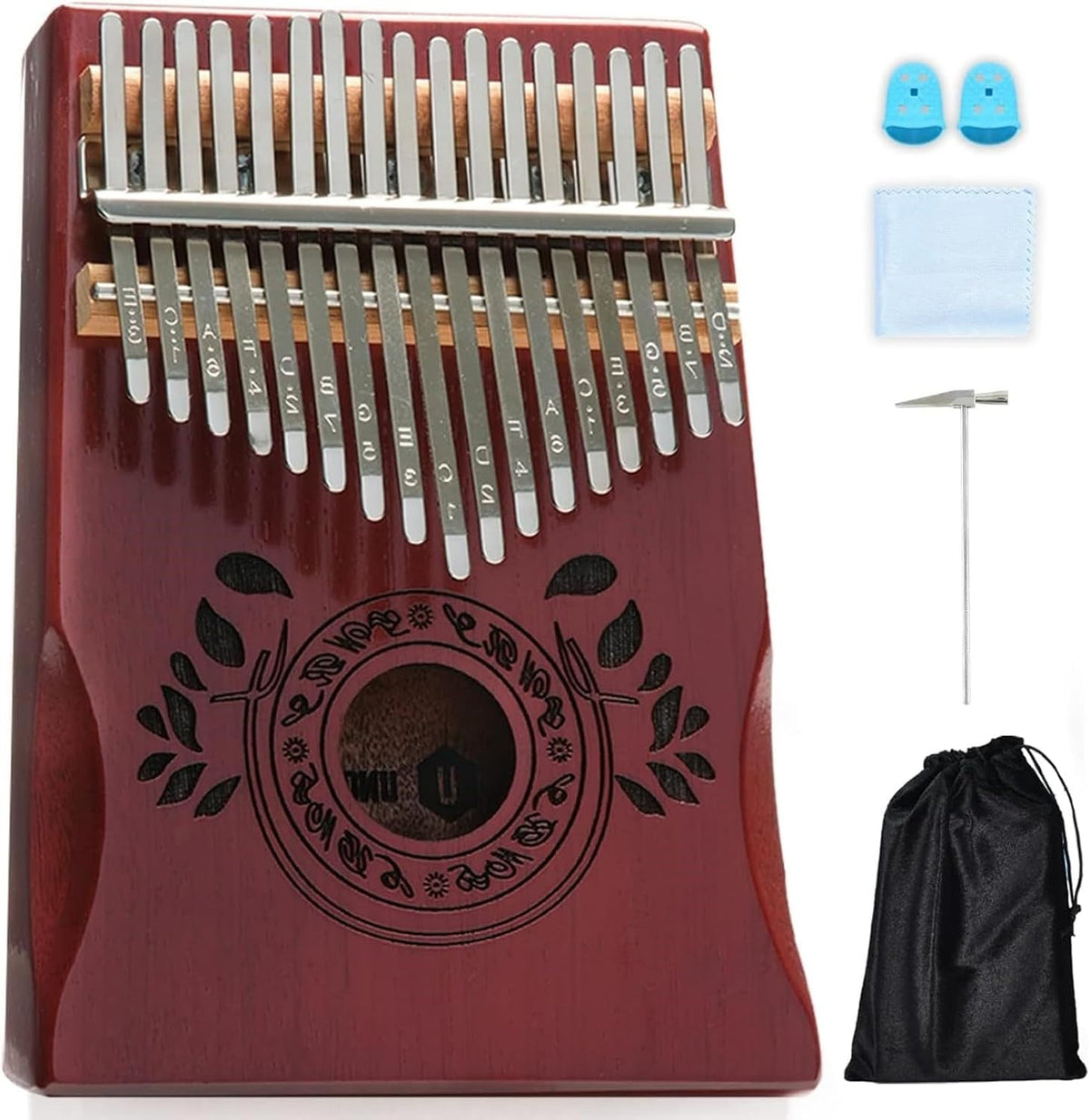UNOKKI Piano de pulgar Kalimba de 17 teclas, relleno de calcetines...