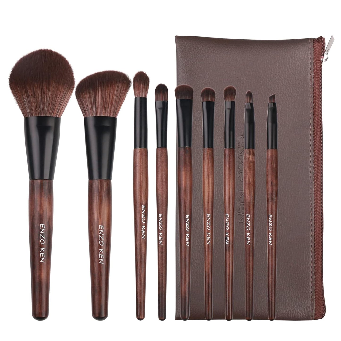 Juego de brochas de maquillaje de bambú profesional, juego de broch...