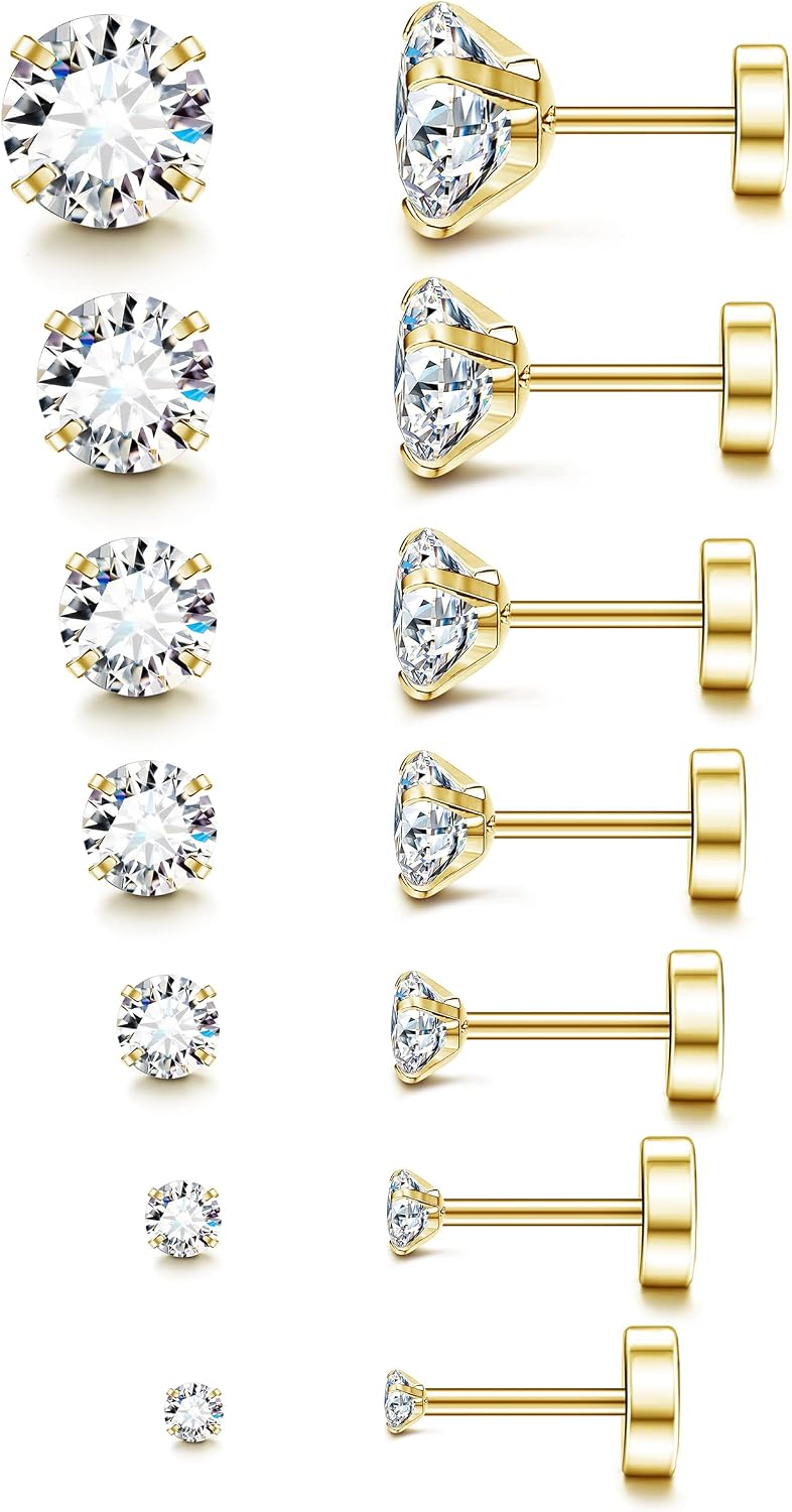 Fansilver Pendientes hipoalergénicos de 0.71 oz con parte trasera p...