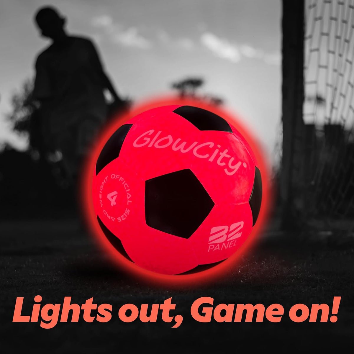 GlowCity Balón de fútbol que brilla en la oscuridad - Tamaños 3, 4,...