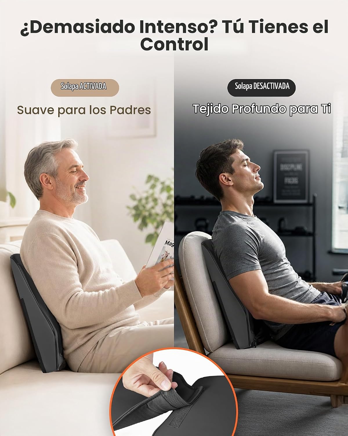 COMFIER Masajeador de espalda con calor y vibración, masajeador Shi...