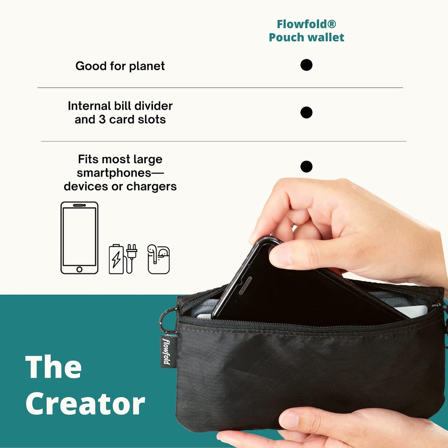 Flowfold Creator - Carteras con cremallera de material 100% recicla...