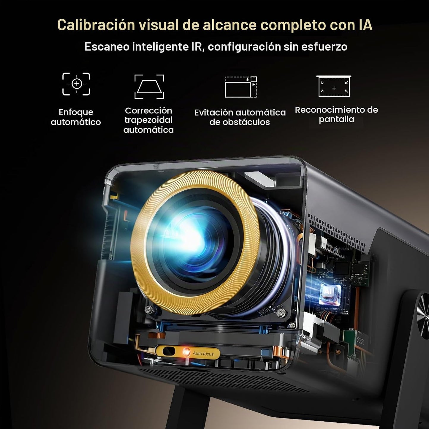 Proyector inteligente X7 2000 ANSI, 1080P nativo, soporte de entrad...