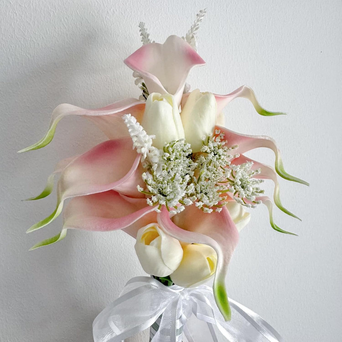 WYcYcW Ramo floral de 12 lirios artificiales con 8 tulipanes artifi...