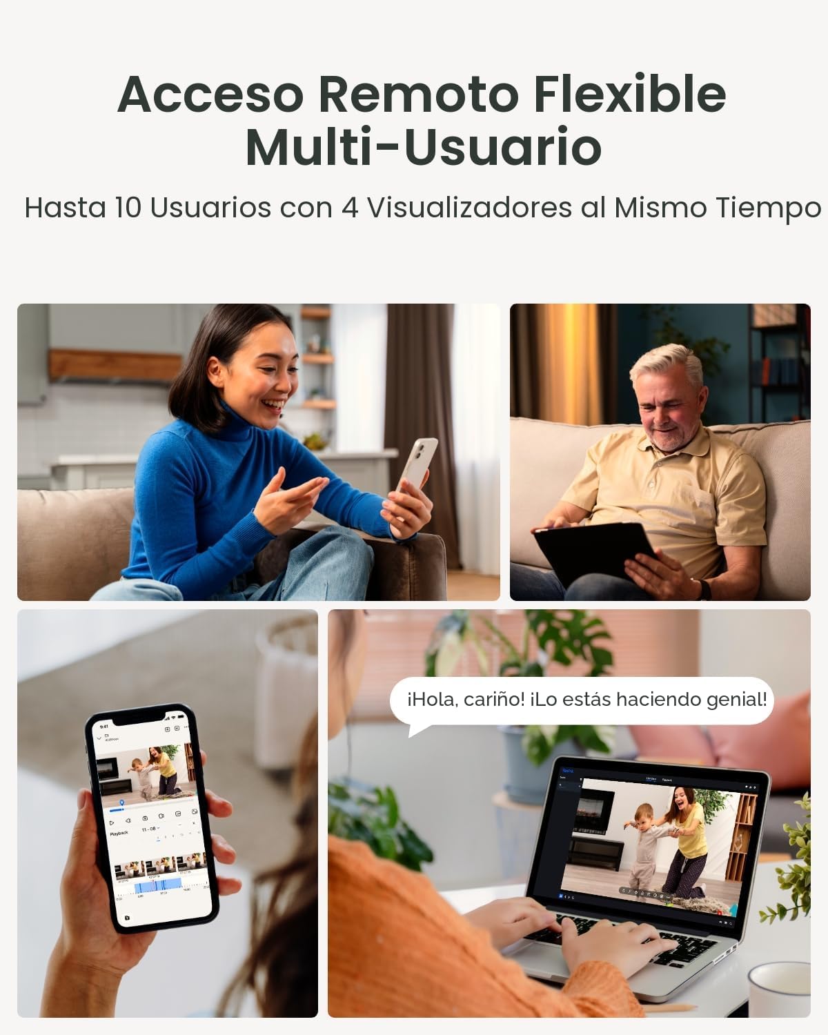 REOLINK Cámara interior 2K, E1 Plug-in 2.4G WiFi cámara de segurida...