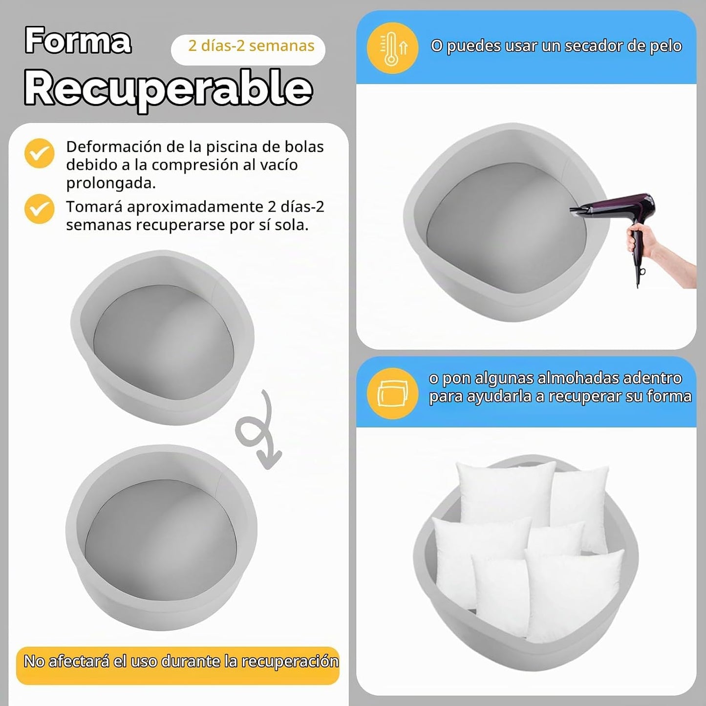 SHJADE Pozo de bolas de espuma, 47.2 x 13.8 pulgadas, hoyos de bola...