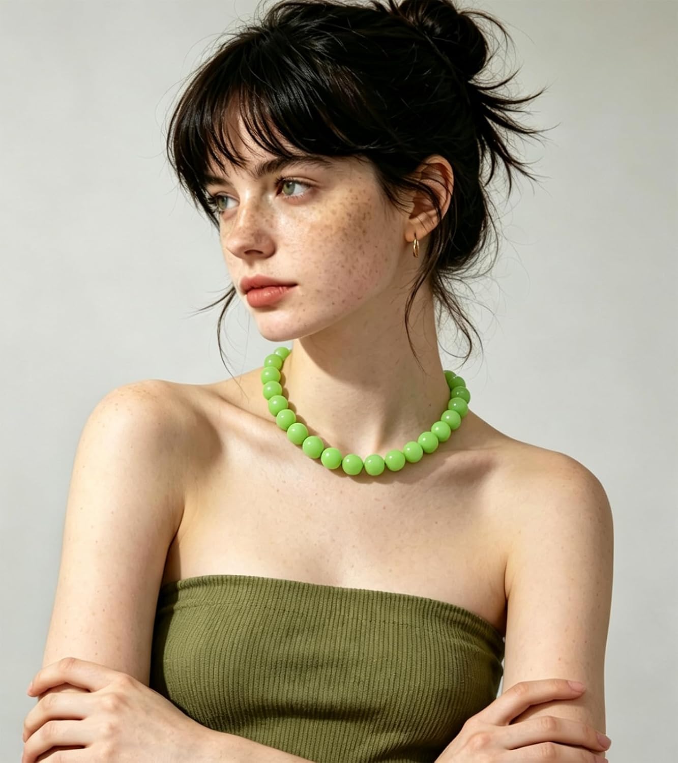 Lsljilidzsw Collar de cuentas gruesas para mujer, 0.631 pulgadas, c...