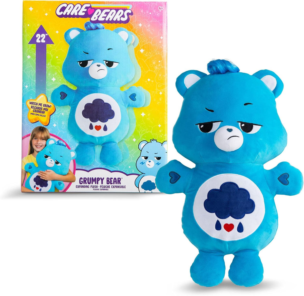 Care Bears Peluche Grumpy Bear de 22 pulgadas, exclusivo de Amazon,...