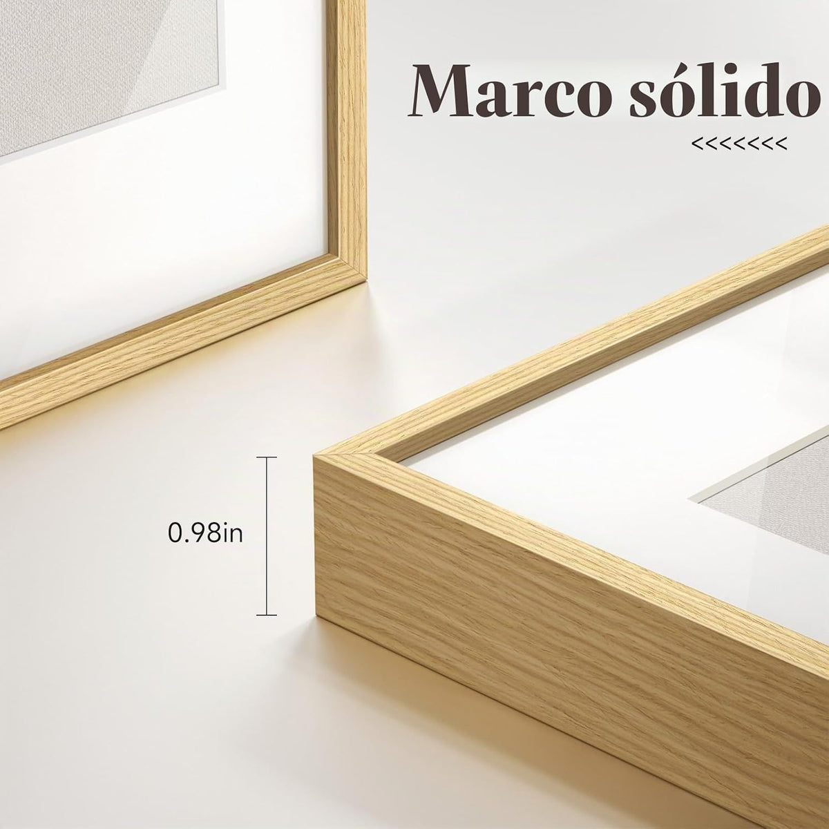 Arte de pared de paisaje abstracto neutro enmarcado para dormitorio...
