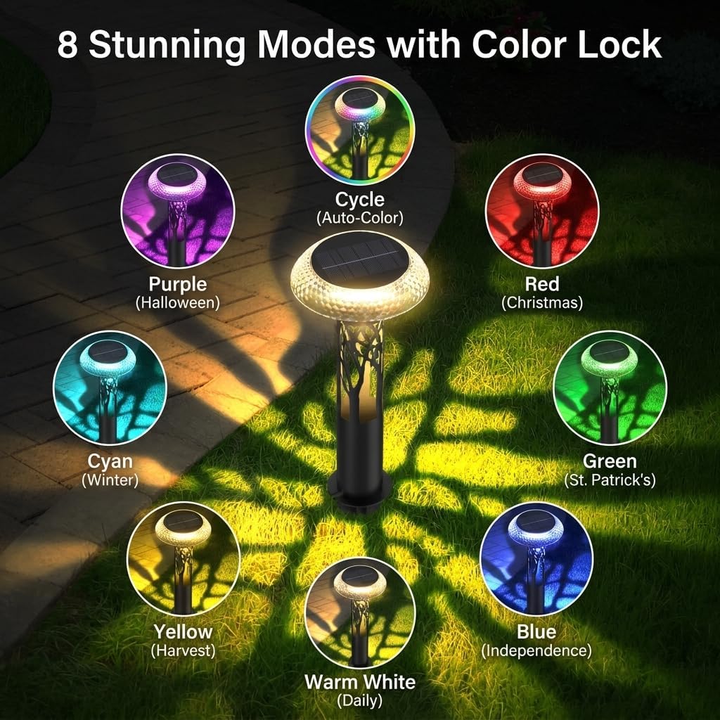 Eyrosa Luces solares de camino, grandes luces de acero inoxidable p...