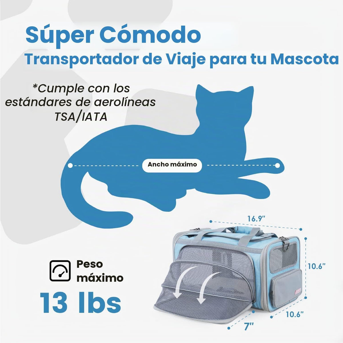 Pawaii Transportador de Mascotas Aprobado por Aerolínea para Gatos,...