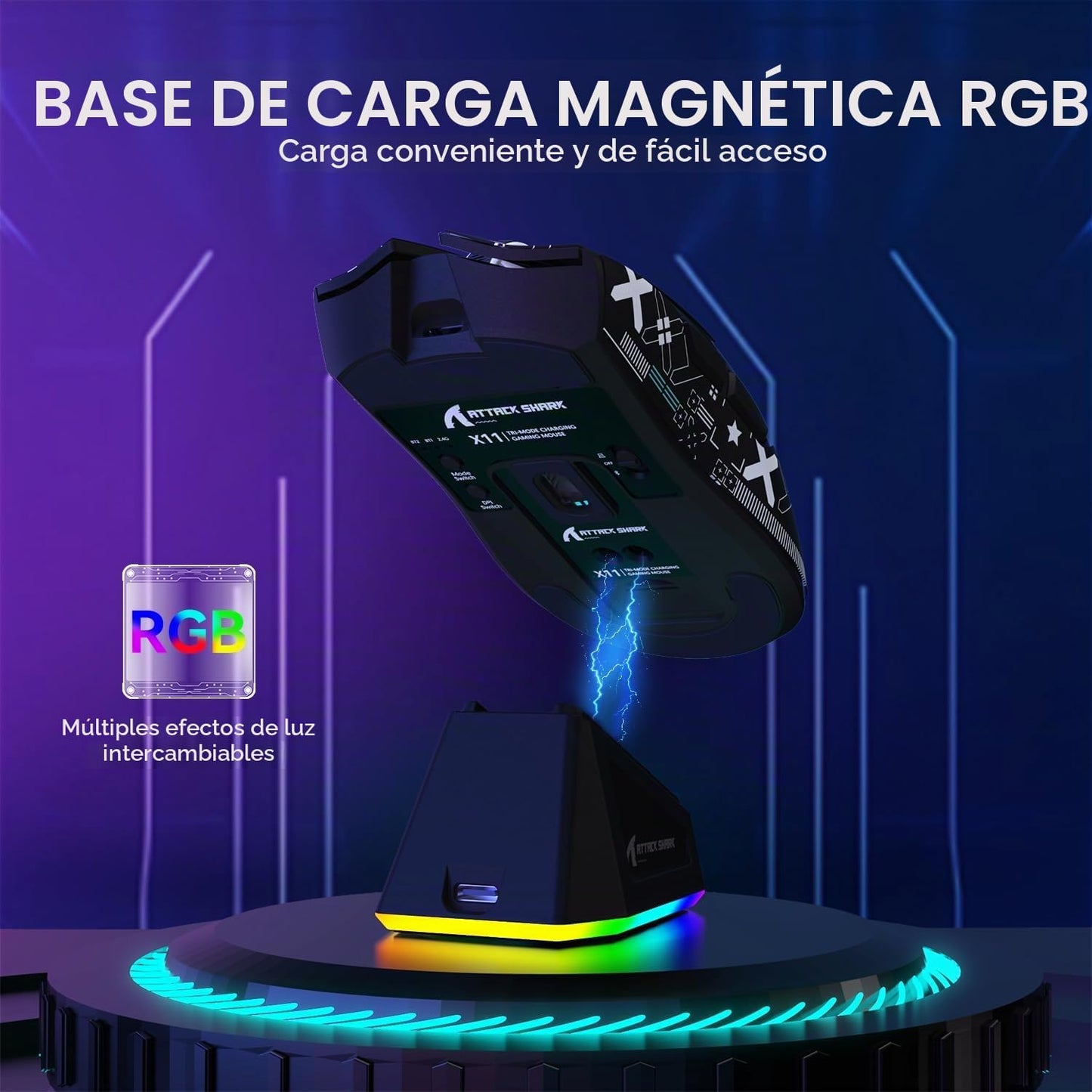 ATTACK SHARK X11 y X68 PRO HE Combo inalámbrico para juegos, efecto...