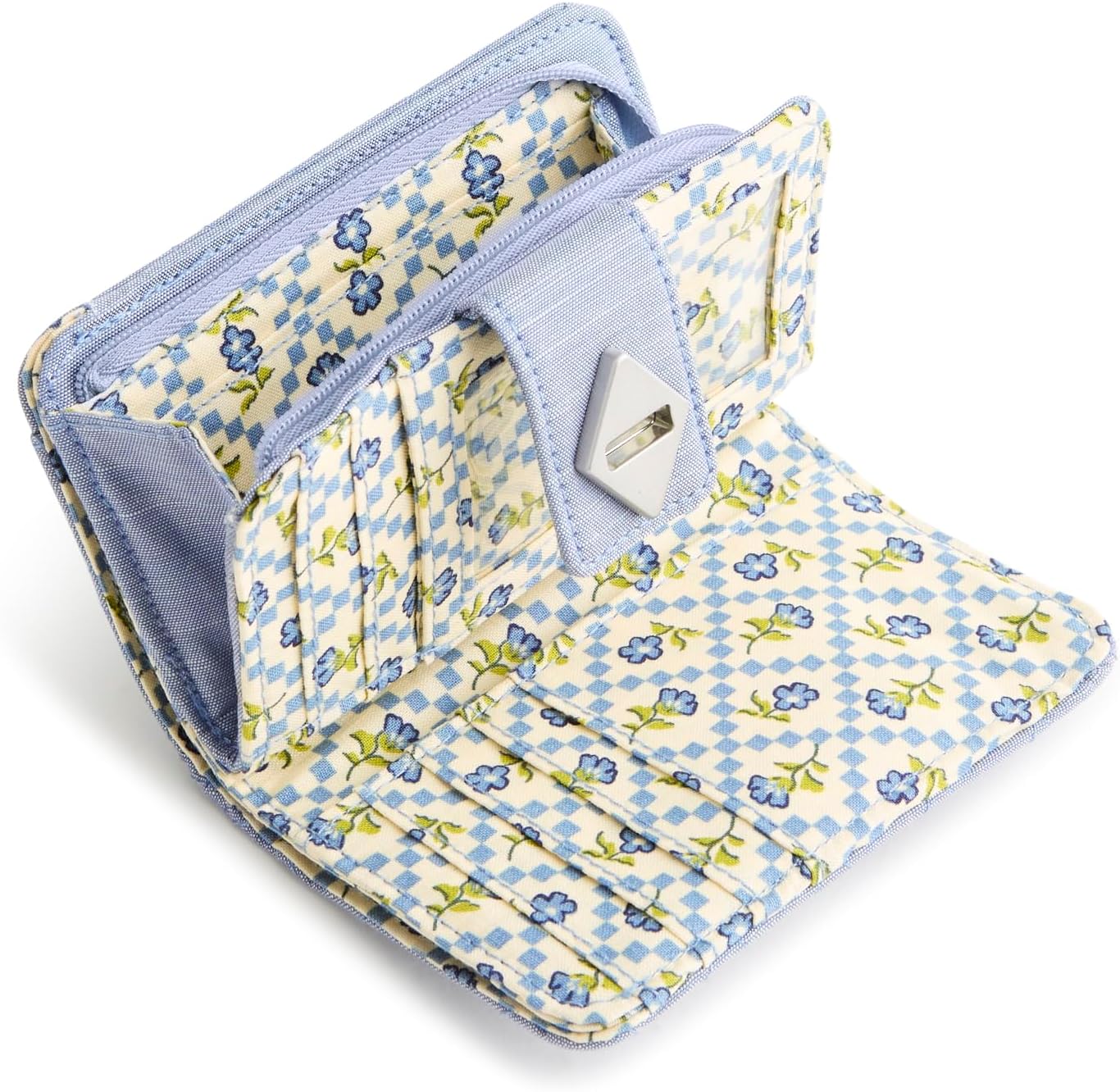 Vera Bradley Cartera pequeña con cierre giratorio, azul Chambray, 5...
