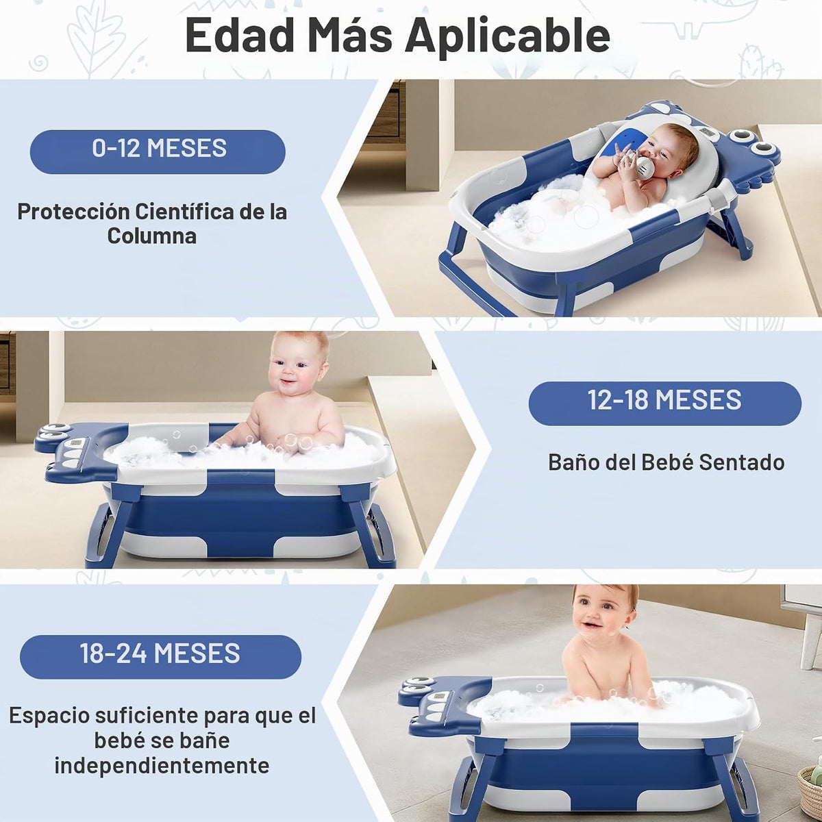 Bañera plegable para bebé recién nacido, bañera plegable para bebé...