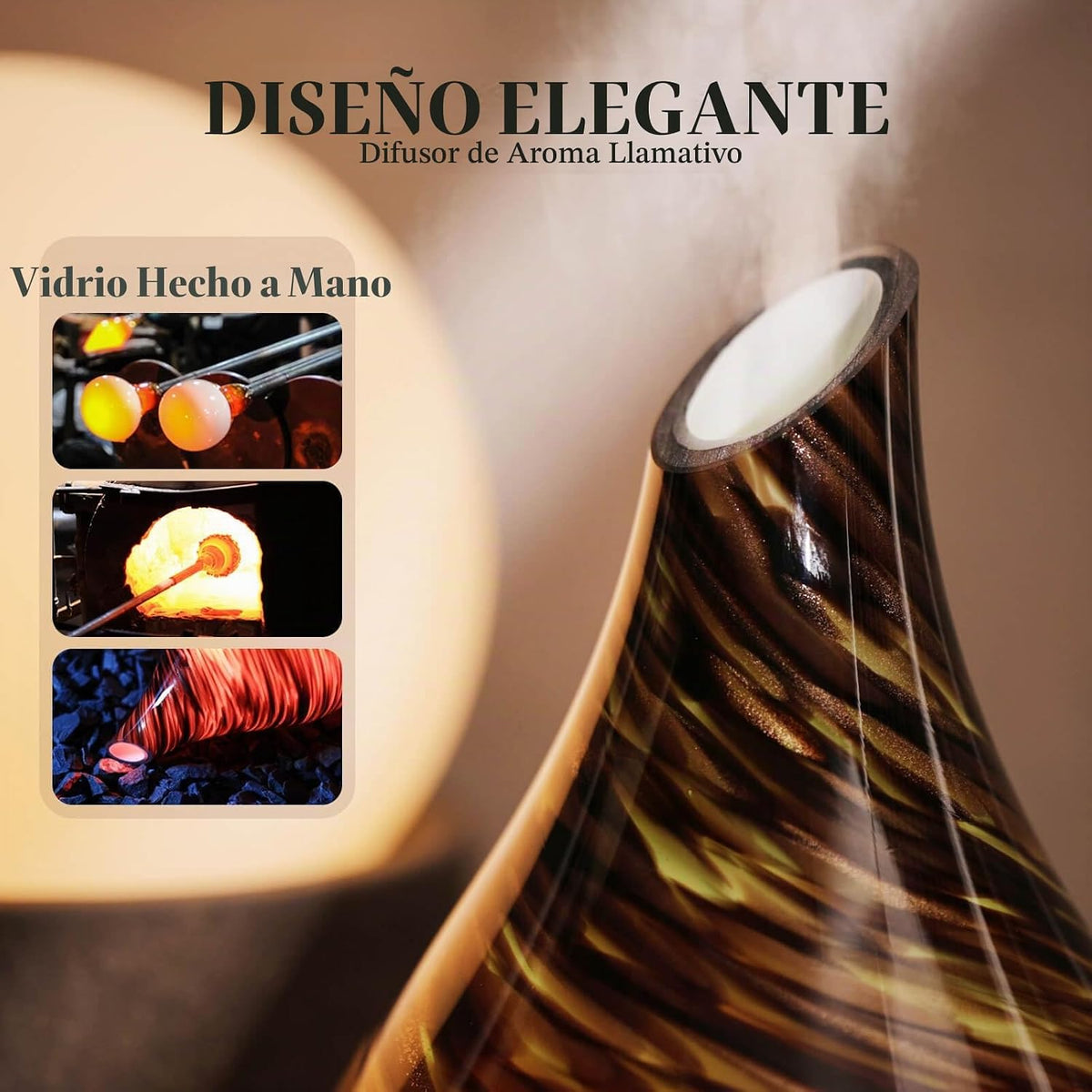 Porseme Difusor de aceite esencial de vidrio de 9.5 fl oz, difusor...
