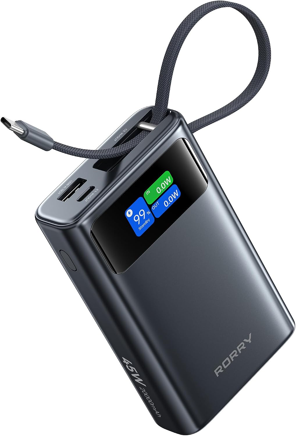 RORRY Cargador portátil de 45 W, batería externa de 20000 mAh, carg...