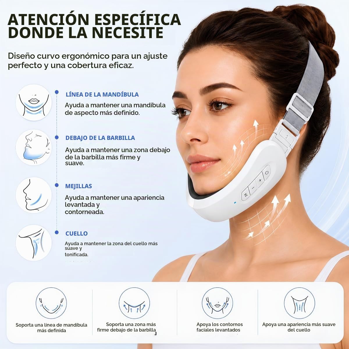 Dispositivo eléctrico de doble barbilla y máquina de cara en V con...