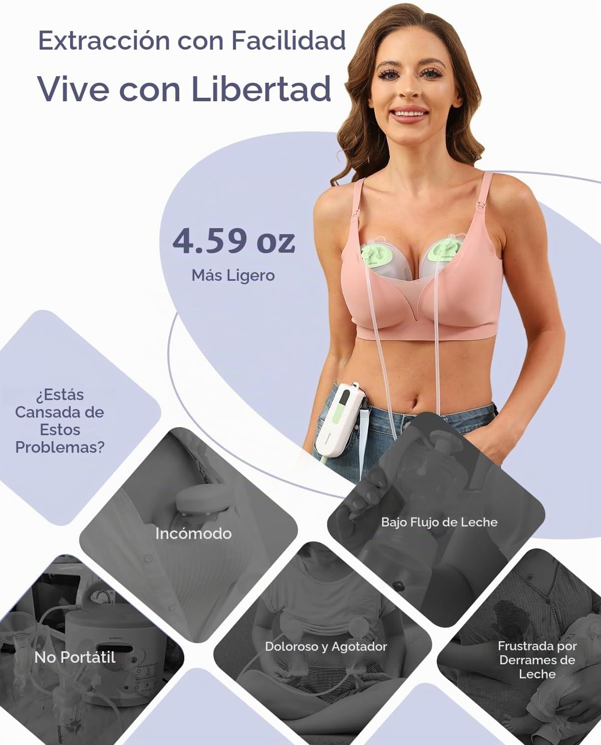 Extractor de Leche con Manos Libres K3, Bombas de Lactancia Portáti...