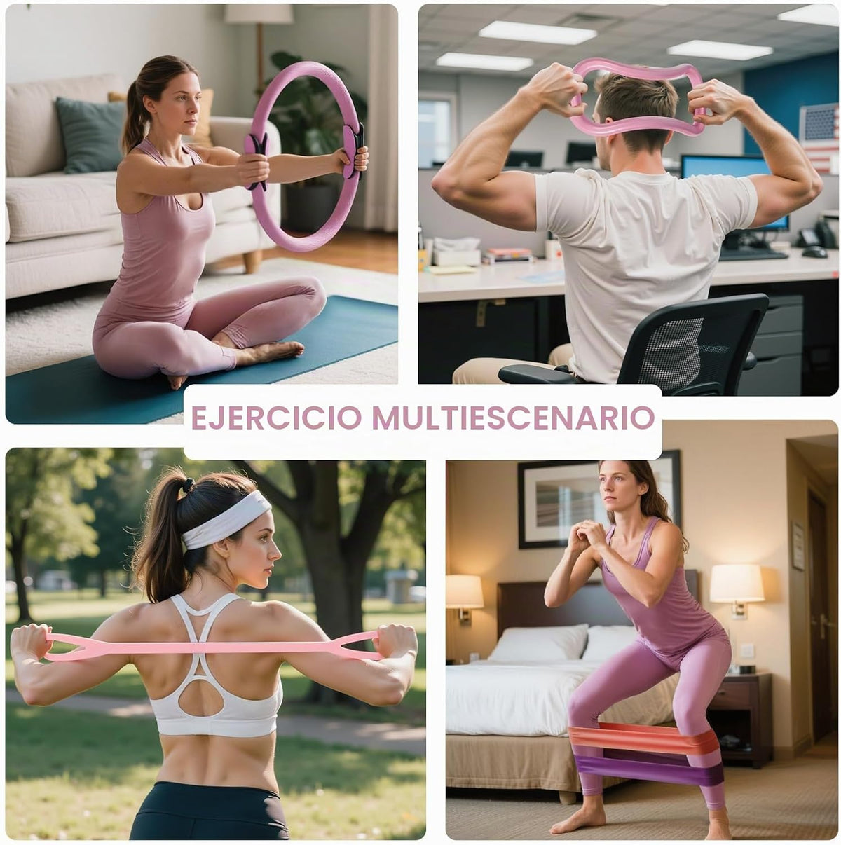 ElaraFit Home Juego de anillo y pelota de pilates para mujeres con...