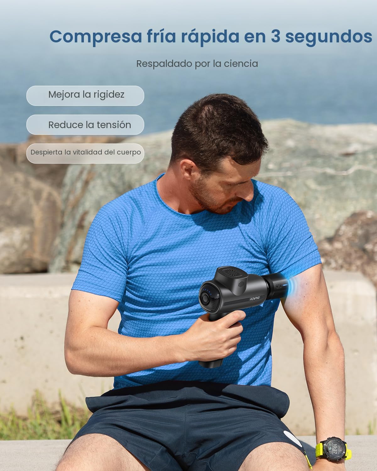 RENPHO Pistola de masaje Thermacool Active Deep Tissue con calor y...