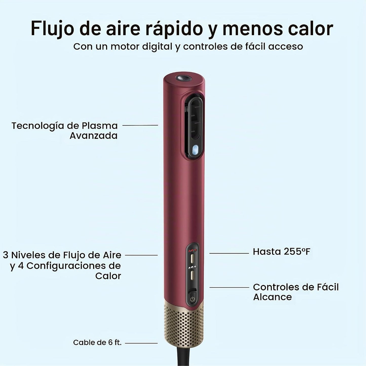 Sistema de peinado Conair DigitalAire, secado y peinado 4 en 1, 160...
