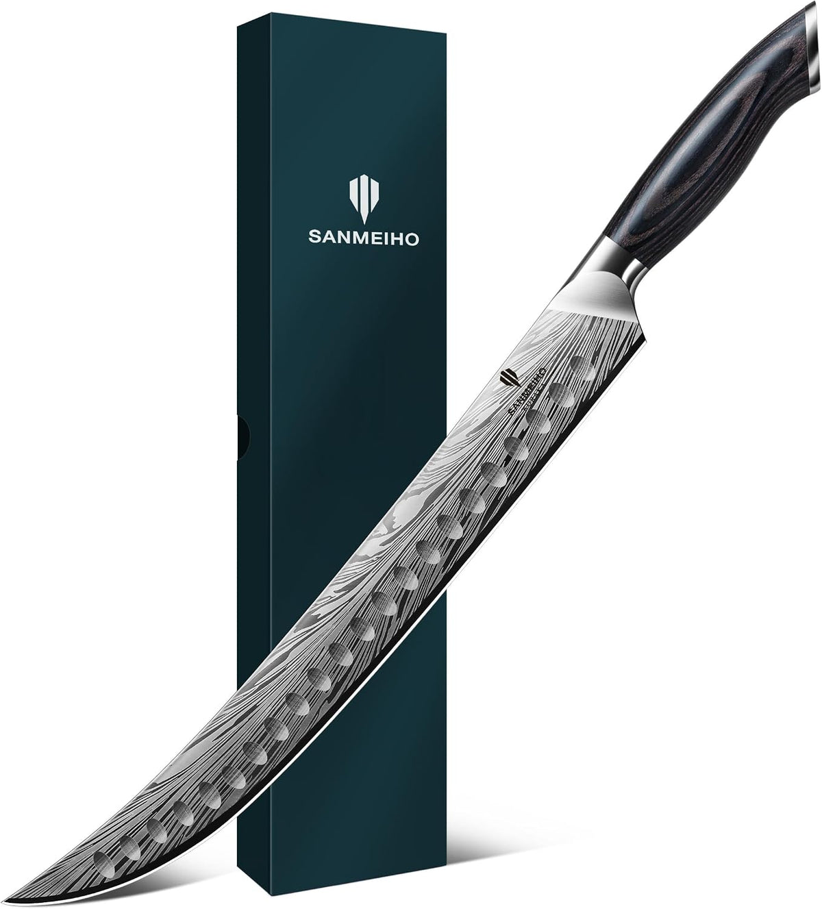 SANMEIHO Cuchillo de carnicero en acero en polvo de alto carbono, c...