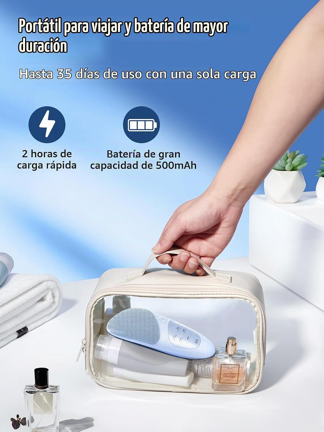 COSLUS Cepillo de Limpieza Facial de Silicona Depurador Facial: IPX...