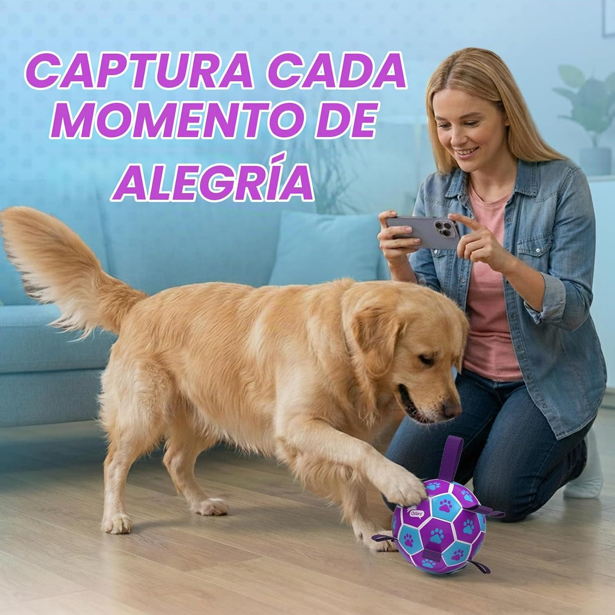 QDAN Juguetes de cuerdas para perros, pelota de fútbol con correas...
