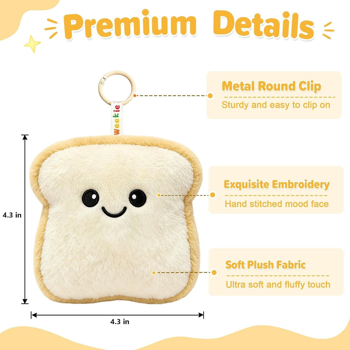 Ausener Weekie Wonders - Dije emocional para bolsa de peluche, felp...