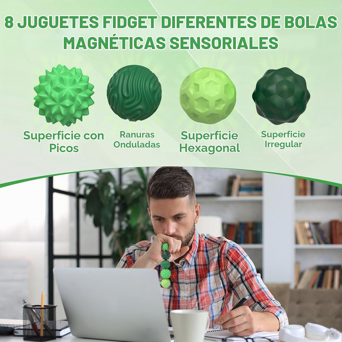 Bolas magnéticas Fidget Toys Adultos \u2013 8 piezas de bolas de at...