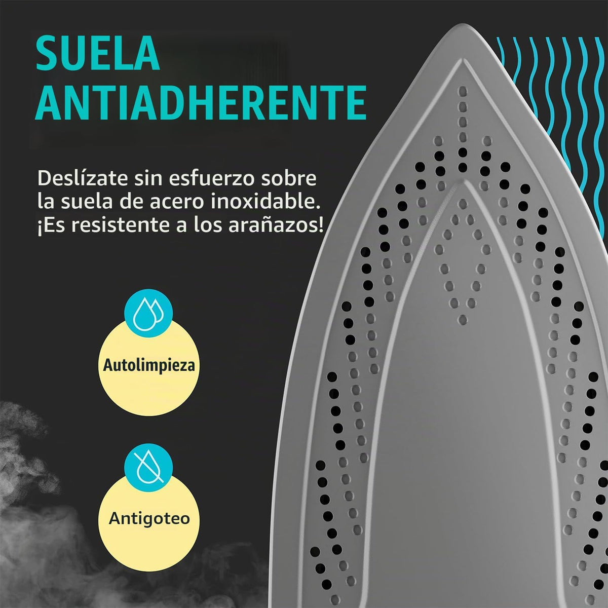 PurSteam Plancha de vapor para ropa de 1800 W con pantalla LCD, sue...