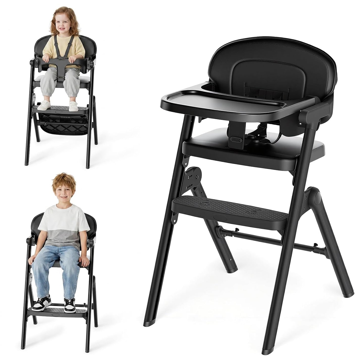 Meetaglow Sillas altas para bebés y niños pequeños, silla alta para...