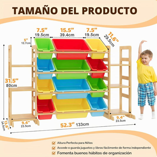Ratulie Organizador grande de almacenamiento de juguetes para niños...