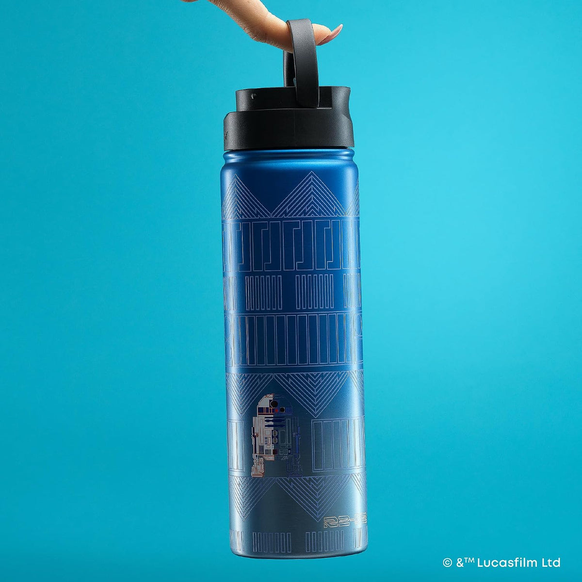 JoyJolt Star Wars Linear R2-D2 - Botella de agua de acero inoxidabl...