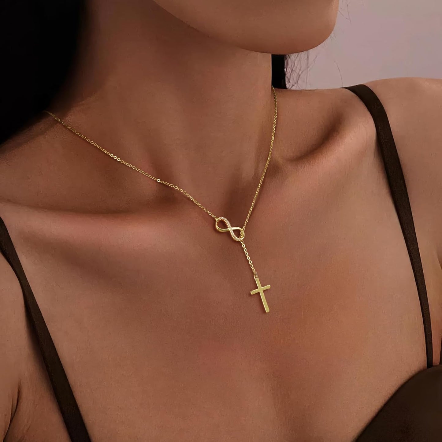 Turandoss Collar de Cruz de Oro para Mujeres - Delicado Collar de C...