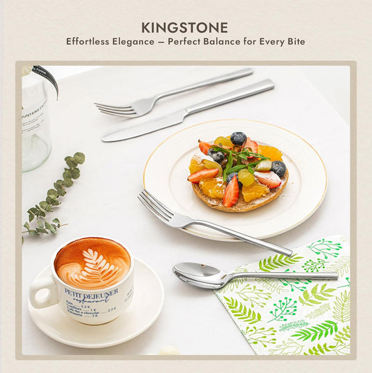 KINGSTONE Juego de tenedores de cena de 8 piezas, tenedores de acer...