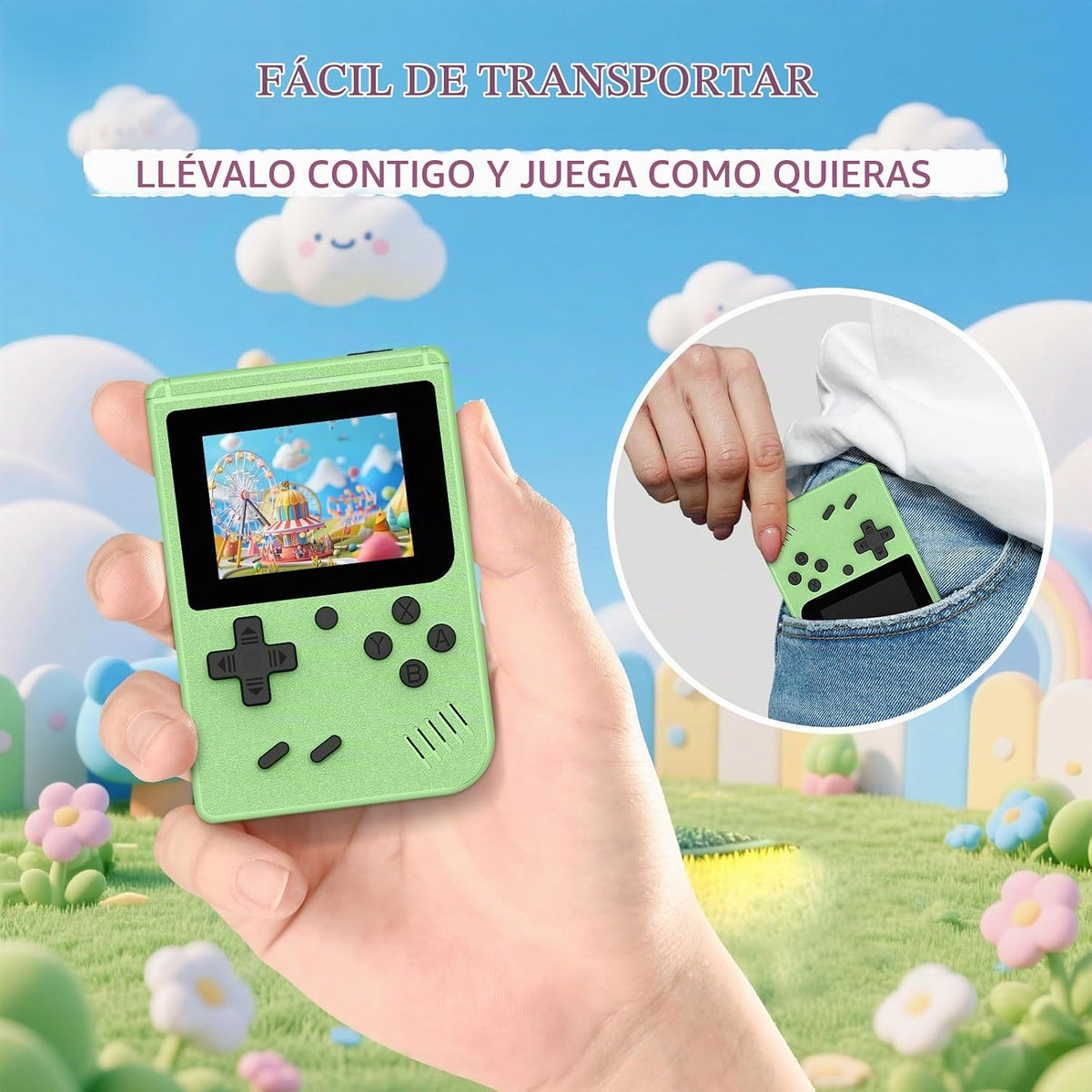 Pantalla IPS de 3.0 pulgadas con mini consola de juegos portátil, 4...