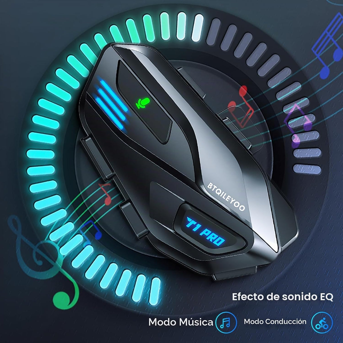 BTQILEYOO - Auriculares Bluetooth para motocicleta, T1PRO Bluetooth...