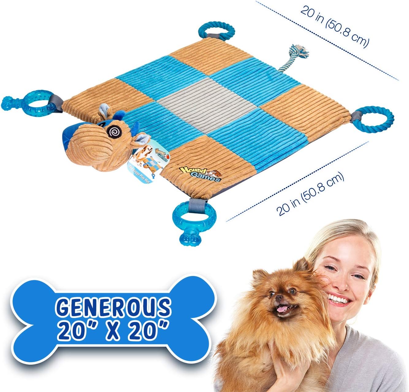 Alfombrilla de juego para cachorros con juguetes de dentición, tape...
