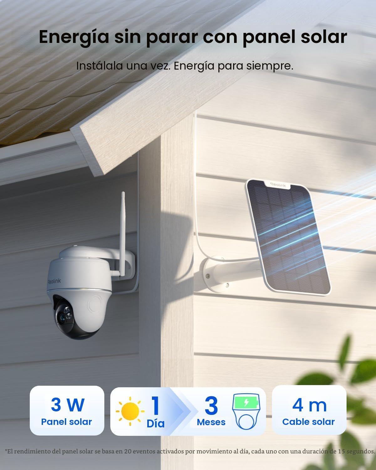 Cámara de seguridad inalámbrica para exteriores, alimentación solar...