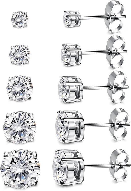 Aretes de tuerca de Kainier para mujer, chapados en oro de 14 quila...