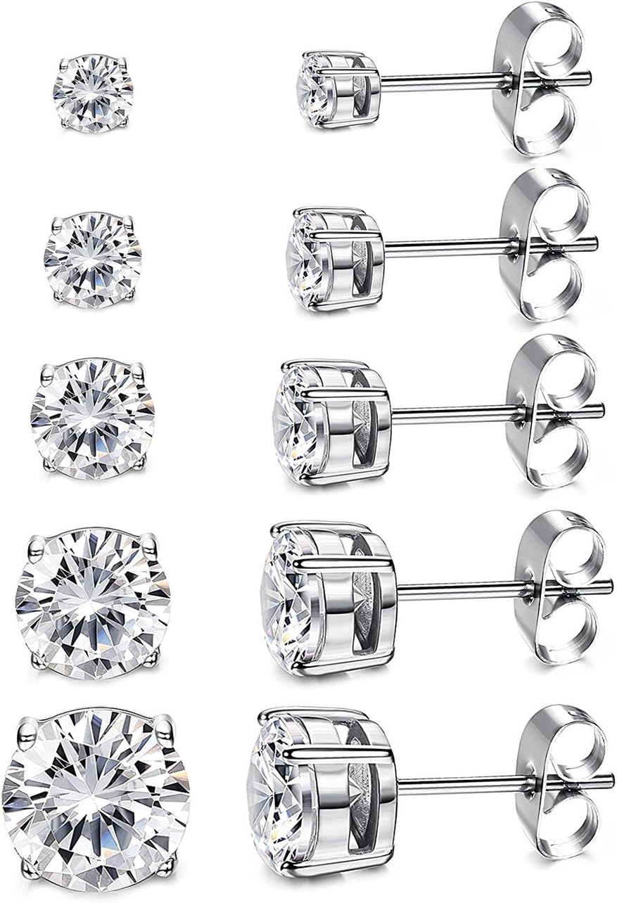 Aretes de tuerca de Kainier para mujer, chapados en oro de 14 quila...