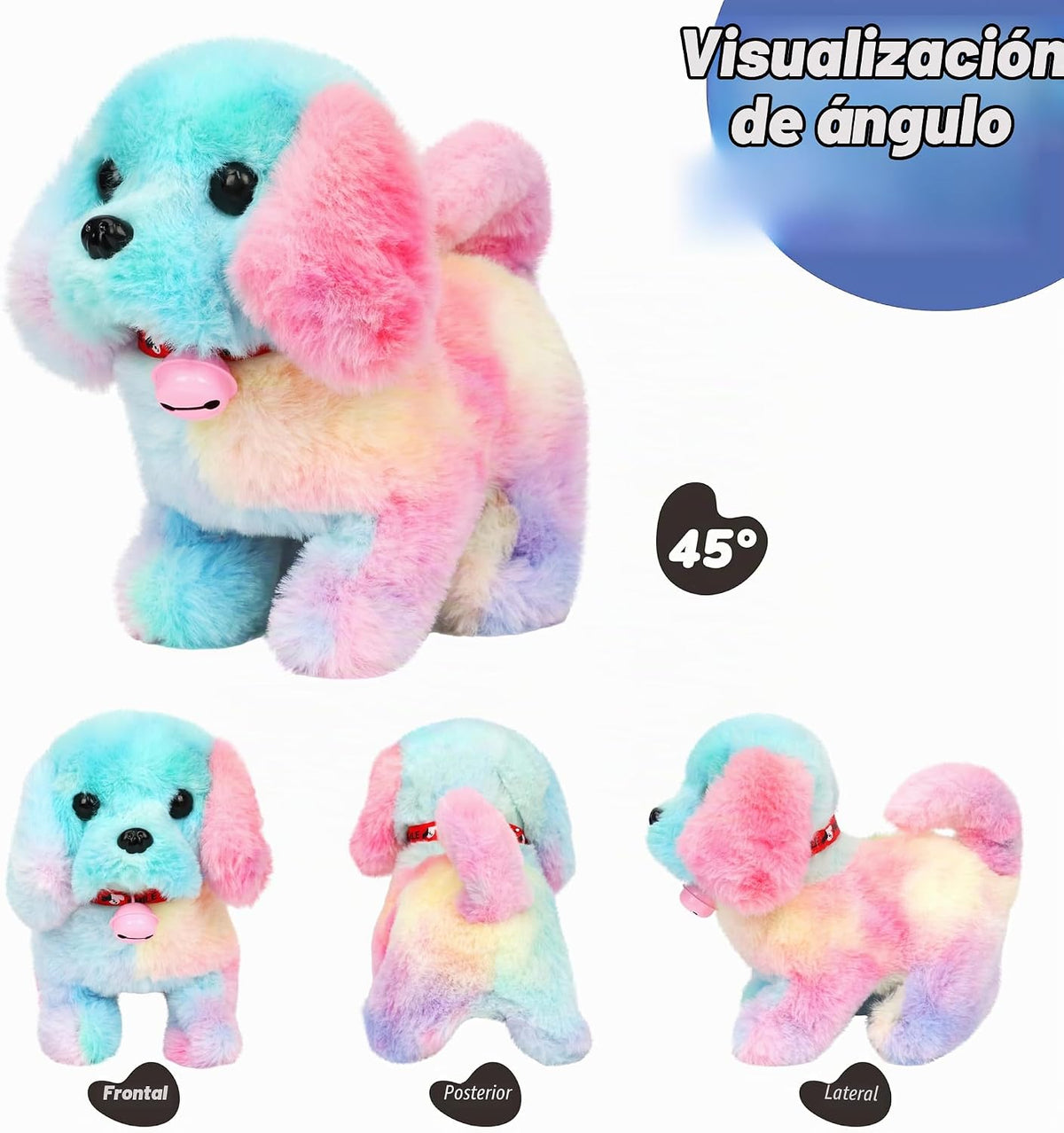 Hopearl Perro caminante con campana, juguete electrónico interactiv...